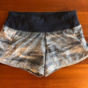 lululemon athletica Speed up 4” low rise navy white pattern Athletic Shorts run